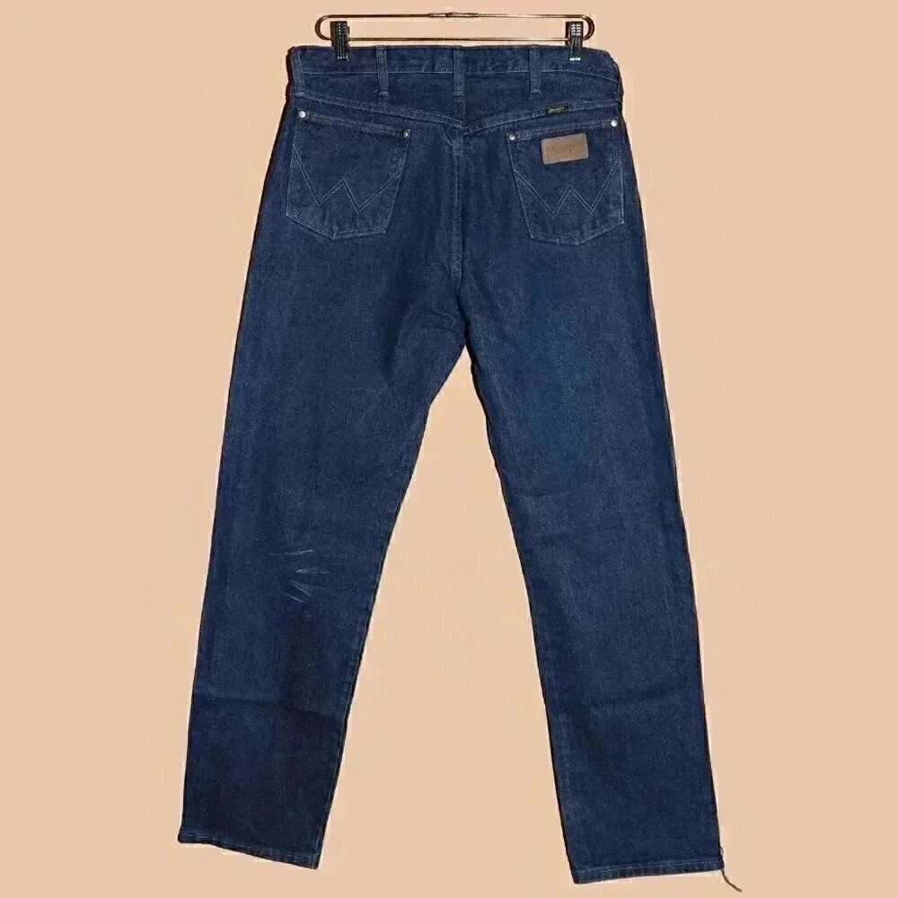 Wranglers Mens Dark‎ Classic Straight Leg Jeans Size 34X34 Denim Pants Outerwear